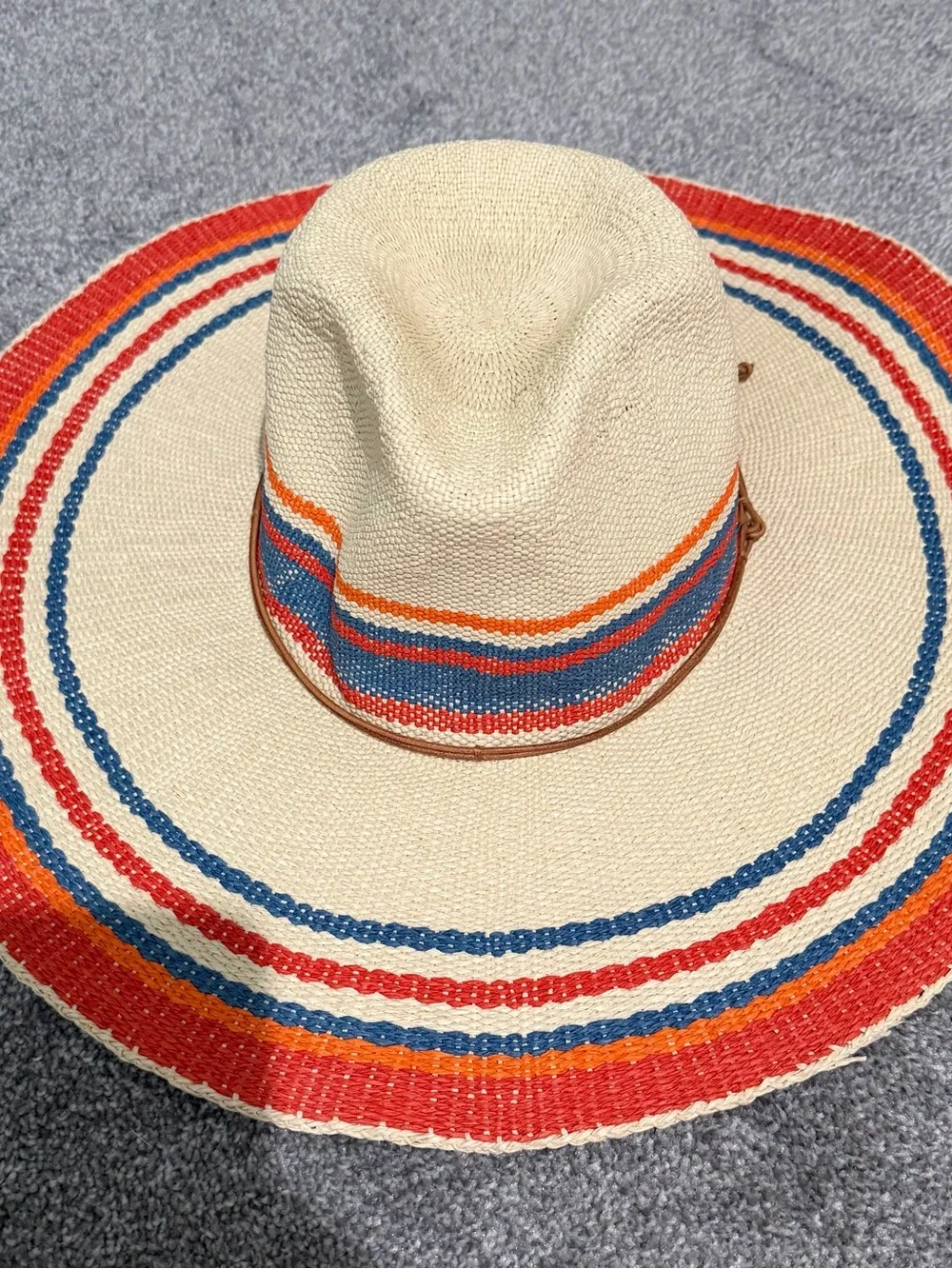 Caribbean Joe Striped Wide Brim Sun Hat | UPF 50+ | NWOT - Never Worn - Picture 3 of 5